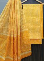 Cotton Yellow Casual Wear Printed Salwar Suit